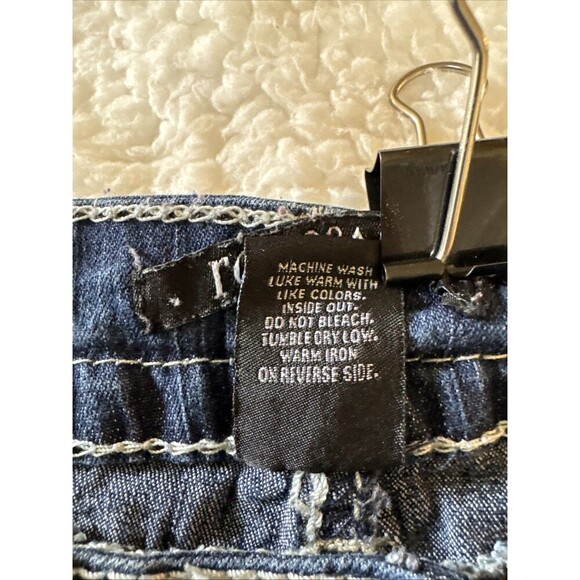 Roz & Ali Women's Mid Rise Carpi Jeans Size 12 Stretch Med Wash Blue - Picture 8 of 9